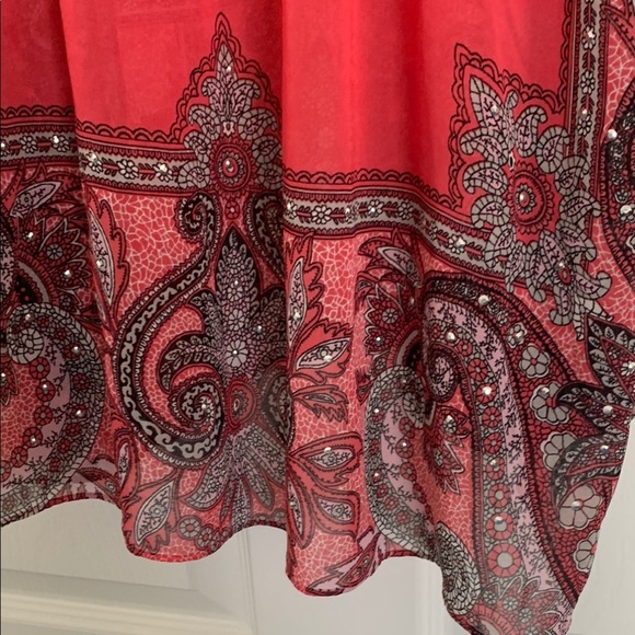 INC International Concepts Pink and Black Flutter Sleeve Blouse/kimono - Picture 5 of 6